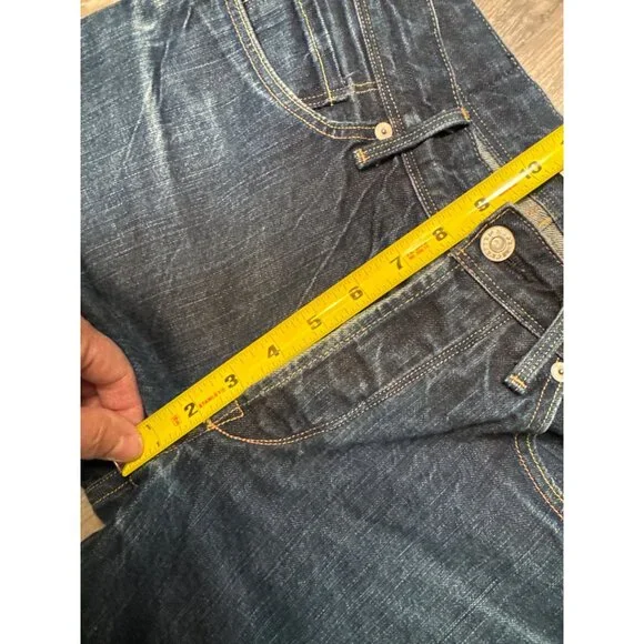 Levis Made & Crafted Mens Ruler Straight Jeans W29 Bovine Leather Patch Button F